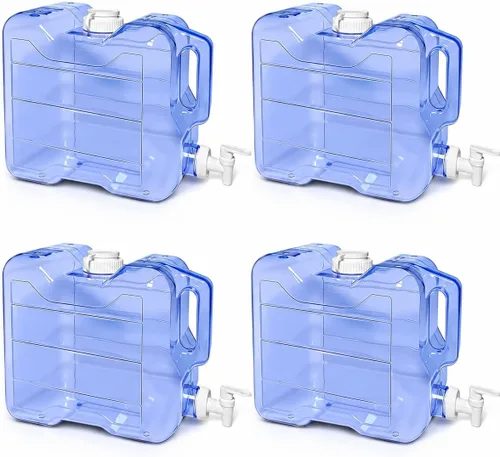 Vista 12 de Botella dispensadora de agua para nevera con espita a prueba de fugas y mango práctico, dispensador de bebidas de plástico reutilizable, jarra