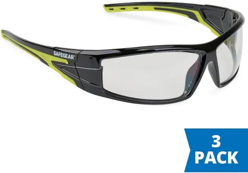 Vista 2 de J. J. Keller SAFEGEAR - Gafas de seguridad de marco completo con vista periférica extendida, paquete de 3