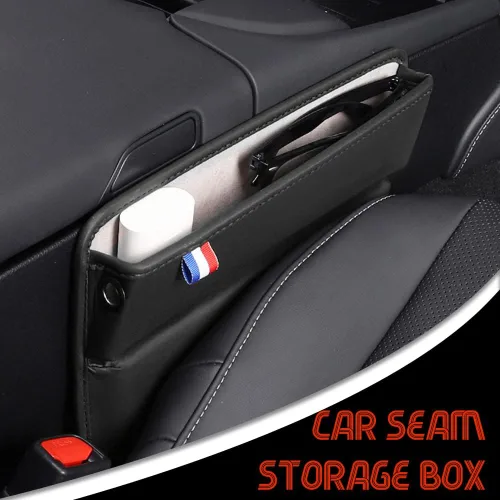 Vista 7 de ASUBHA Organizador de espacio para asiento de automóvil, almacenamiento de asiento de automóvil, organizador de consola central con ranuras