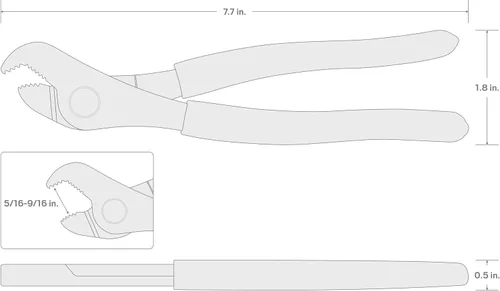 Vista 6 de TEKTON Alicates de mandíbula de tuerca de 7-3/4 pulgadas PGF40007 Fabricado en Estados Unidos