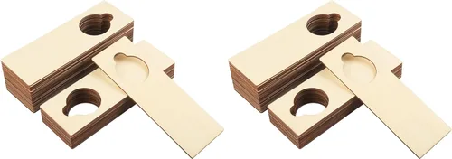 Vista 8 de 40 piezas de perillas de puerta de madera sin terminar, 9.4 x 3.2 x 0.1 pulgadas, letreros de perilla de puerta para pintura, manualidades, hogar