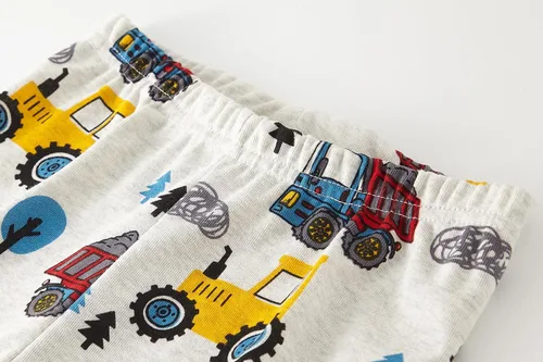 Vista 6 de Pijama de dos piezas para niños pequeños con dinosaurio que brilla en la oscuridad, 100 % de algodón ropa de tiburón para dormir tamaño 2-10T