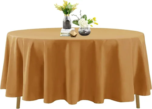 Vista 98 de Mantel de poliéster lavable de 132 pulgadas, resistente a las manchas y a las arrugas, mantel decorativo para mesa de comedor, fiestas de bufé