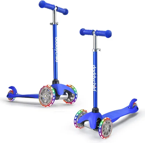 Vista 14 de 3-Wheel Kick Scooter for Kids Ages 3-8 Lean-to-Steer Toddler Scooter with Extra Wide Light Up Wheels, 4 Adjustable Heights, Foldable Scooters for