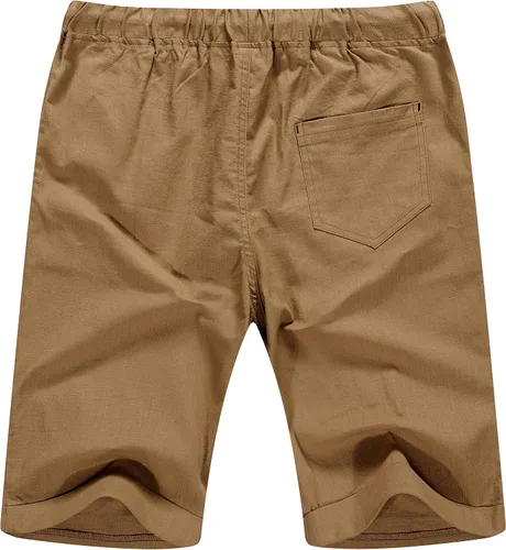 Vista 2 de Sailwind Pantalones cortos de lino para hombre, pantalones cortos casuales de playa con cordón