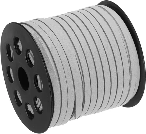 Vista 10 de uxcell Cordón de gamuza, 49.21 yardas, 0.197 in, cuerda plana de hilo de cuero para bolso, bolso, cordones de zapatos, manualidades, fabricación