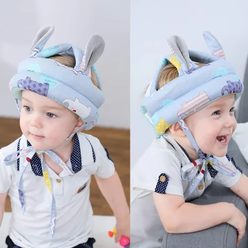 Vista 10 de Bonito casco de seguridad para bebé, antigolpes, cojín para la cabeza anticolisión, suave y transpirable, para niños, protección anticaídas