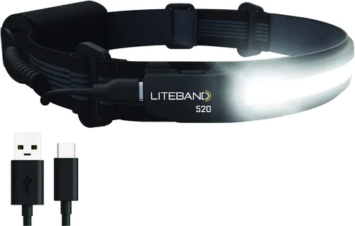Vista 12 de OPTIMAL VENTURES Linterna Frontal LED Liteband Súper Ligera Flex de 300 Lúmenes, Lámpara de Cabeza Brillante, Linternas Frontales con Pilas AAA