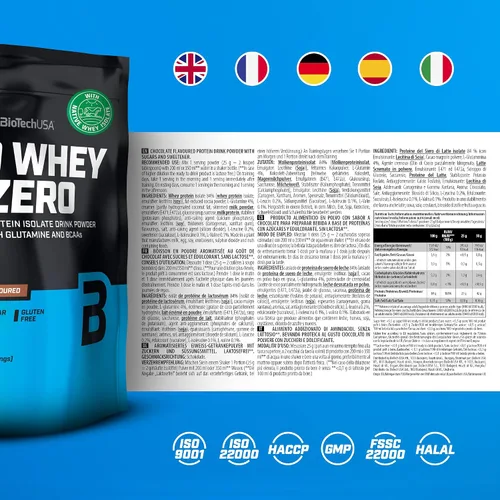 Vista 4 de BioTechUSA ISO Whey Zero Aislado 100% Proteína Pura 17.64 oz - Choco