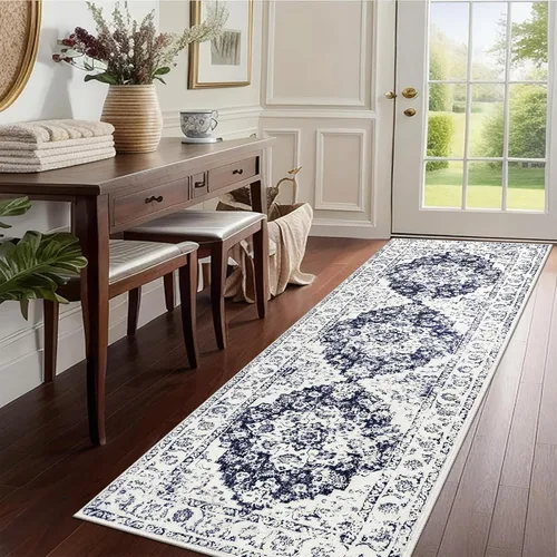 Vista 33 de Pauwer Alfombra vintage de flores 2 x 3 pulgadas, estilo envejecido, antideslizante, de pelo bajo, tapete para entrada, interior, pequeña, retro