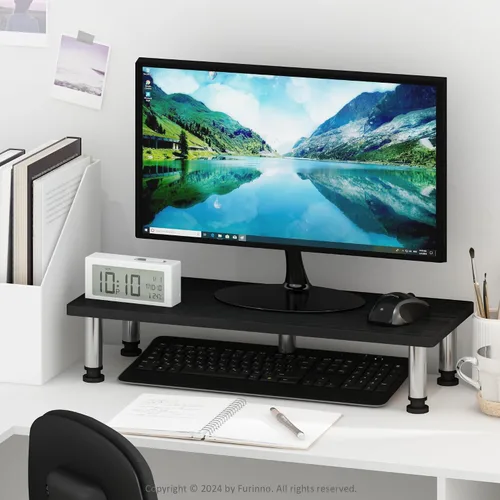Vista 2 de Furinno Turn-N-Tube Soporte elevador para monitor, americano, tubos de acero inoxidable