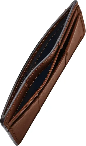 Vista 3 de Fossil Cartera minimalista de cuero para hombre con bolsillo frontal