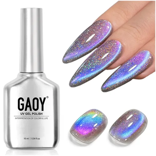 Vista 41 de GAOY Esmalte de uñas de gel Brown Cat Eye, 4629 azul ámbar, 0.5 fl oz Ámbar azul