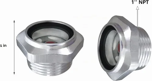 Vista 6 de Vista de compresor de aire, 1 pulgada, NPT macho aleación de aluminio hexagonal, aceite para ventana, medidor de nivel de líquido para compresor