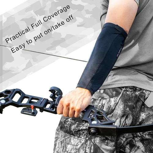 Vista 6 de Protector de brazo de tiro con arco manga acolchada para antebrazo con cierre ajustable, equipo de protección de brazo elástico transpirable