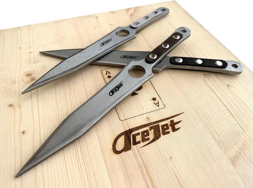 Vista 2 de ACEJET MAXIMUS 12" black grip - Cuchillo giratorio para tirar