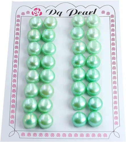 Vista 8 de Venta al por mayor de fabricación de joyas naturales 0.394-0.433 in 3A Grado botón de moneda Multicolor Perla de agua dulce medio perforado Cuentas