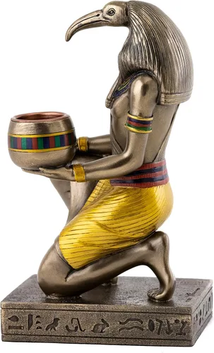 Vista 3 de Top Collection Thoth Statue – Escultura egipcia del dios del conocimiento y la sabiduría en bronce fundido en frío de primera calidad – Figura