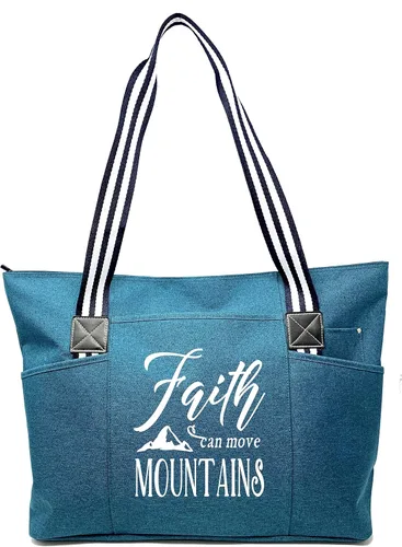 Vista 13 de Brooke & Jess Designs Bolsas grandes con cremallera inspiradoras para mujer, ideas de regalos cristianos Be Still and Know Lexie Black