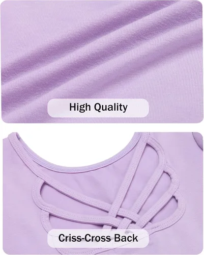 Vista 7 de Arshiner Leotardos de ballet de manga larga para niñas con faldas brillantes, vestidos de baile con espalda cruzada
