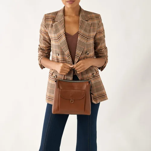 Vista 7 de Fossil Parker - Mini mochila de cuero para mujer Marrón