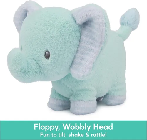 Vista 4 de GUND Baby Safari Friends Collection - Elefante de peluche con campanilla, juguete sensorial para bebés y recién nacidos, color verde azulado, 7