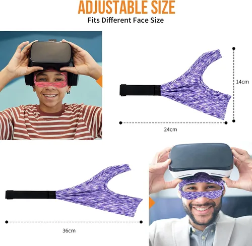 Vista 3 de VRMask for OculusQuest2AccessoriesOculusSweatGuard for Quest2VR OculusFaceCover with Adjustable Sizes HMD Padding VR SweatBand3pcs