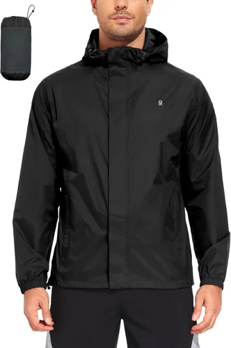 Vista 10 de Little Donkey Andy Chaqueta impermeable con capucha para hombre Castaño Rojizo