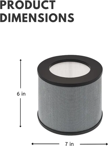 Vista 2 de Nispira TT-AP006 Filtro de repuesto para purificador de aire TaoTronics 3 en 1 True HEPA Smoke Dust VOCs Remover, 2 paquetes