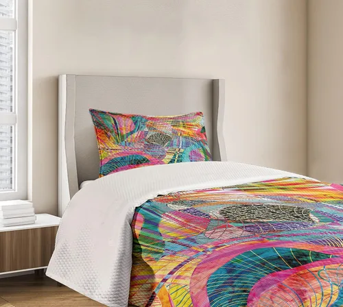 Vista 6 de Ambesonne - Colcha multicolor en colores y tres tamaños