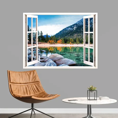 Vista 50 de IDEA4WALL Adhesivo mural removible para pared, arena blanca tropical, playa, orilla, palmera, naturaleza, desierto, fotografía, arte moderno
