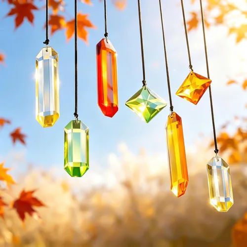 Vista 2 de 7 piezas de prismas de cristal para colgar en la ventana