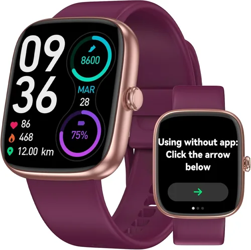 Vista 8 de DAVIKO Reloj podómetro para hombres y mujeres, pantalla de 1.83 pulgadas, rastreador de actividad física con respuesta/hacer llamadas, reloj