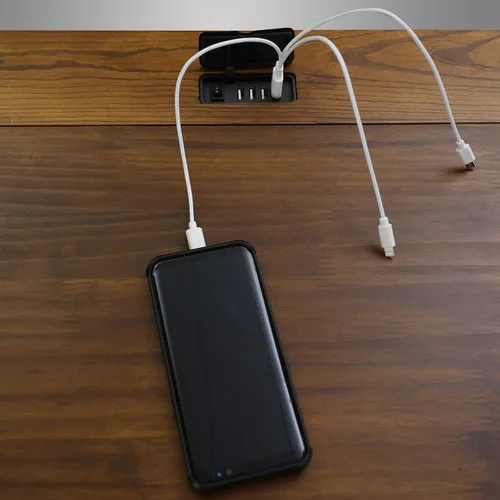 Vista 10 de Casual Home Escritorio plegable con puertos extraíbles y USB Café cálido