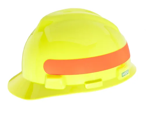 Vista 22 de MSA 495851 V-Gard - Casco de seguridad, con suspensión de trinquete Fas-Trac III, carcasa de polietileno, protección anti-impacto superior, correas
