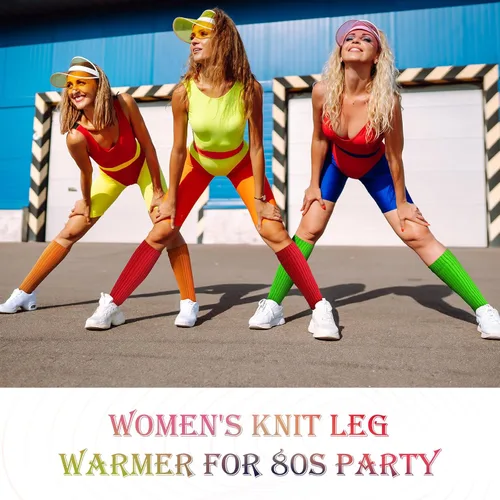 Vista 6 de Pleneal Leg Warmers for Women - Leg Warmers 80s Ribbed Knitted leg warmers y2k for Yoga Party Sports Fashion Accessories