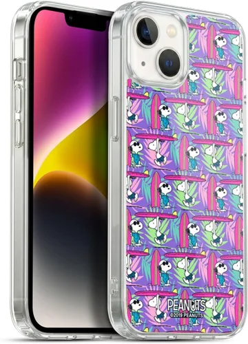 Vista 22 de Head Case Designs Funda de gel suave con licencia oficial de Peanuts Tropical Surf Snoopy Aloha Disco compatible con Apple iPhone 13 Mini Surf