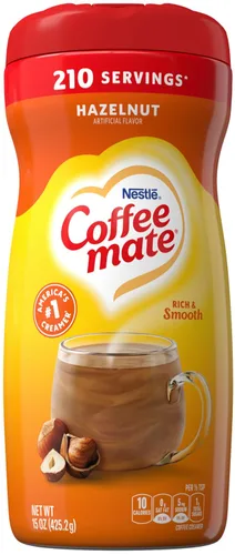 Vista 3 de Coffee mate Crema en polvo de avellanas, 15 onzas (paquete de 3) con cuchara de café By The Cup