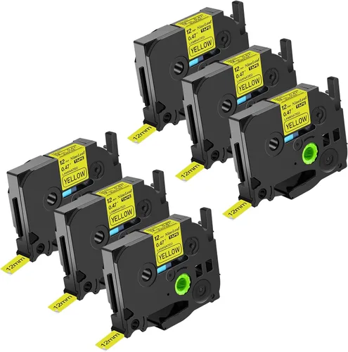 Vista 8 de NineLeaf Paquete de 6 cintas de etiquetas compatibles con Brother TZ TZe TZe-531 TZe531 TZ-531 TZ531 0.472 in 1/2 pulgadas, negro sobre azul