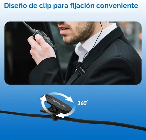 Vista 5 de Retevis Auricular Walkie Talkie de ajuste de volumen, para RT22/RT68/RT21