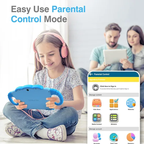 Vista 5 de Tableta infantil de 7 pulgadas para niños de 3 a 7 años, tableta para niños pequeños con juegos educativos, tabletas de 32 GB para niños