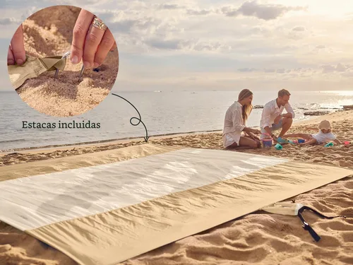 Vista 6 de WEKAPO Manta de Playa Resistente a la Arena e Impermeable, Alfombrilla de Playa Extra Grande, Alfombrilla Sin Arena de Tamaño Grande y Compacta