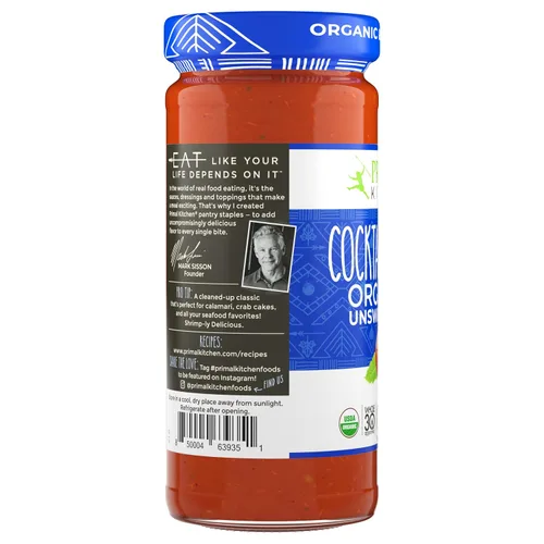 Vista 4 de Primal Kitchen Salsa de cóctel sin azúcar, orgánica, 8.5 onzas