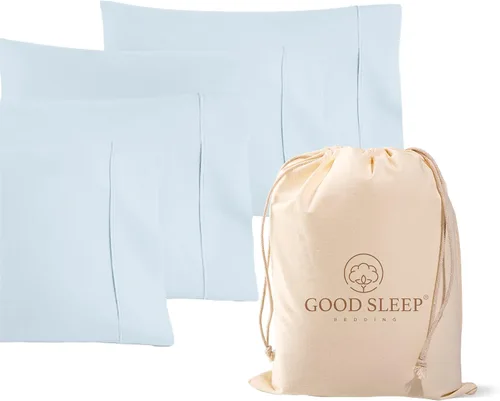 Vista 10 de Juego de 2 fundas de almohada Queen estándar, 100% algodón egipcio, ideales para el cuidado del cabello y la piel, fundas de almohada de tejido
