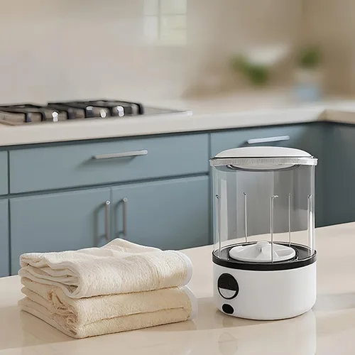 Vista 8 de Mini lavadora para ropa interior, calcetines, ropa de bebé, 2000 mAh recargable inalámbrica inteligente taza lavadora 1.2 L carga USB para el hogar