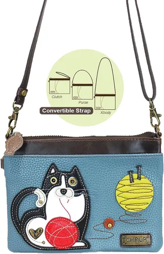 Vista 44 de CHALA Mini bandolera/bolso con correa convertible elegante, compacto, versátil