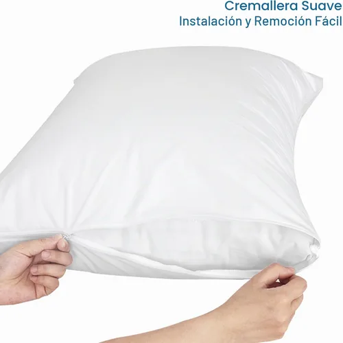 Vista 4 de Paquete de 4 protectores de almohada con cremallera, tamaño estándar, impermeables, color blanco 4-Pack: 100% Waterproof, Noiseless Fabric