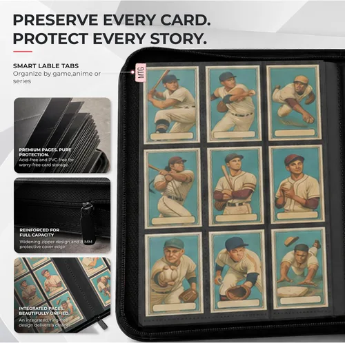 Vista 3 de Carpeta Top Loader con 9 bolsillos, capacidad para 288 cargadores Negro - 288 cartas - 9 Pokects