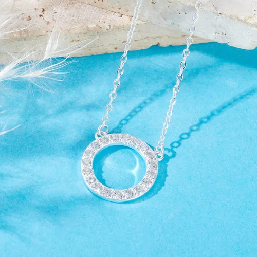 Vista 9 de Collar para mujeres y niñas, collar de círculos de plata de ley, collar de fuerza de coraje, guerreros, ideas de regalos