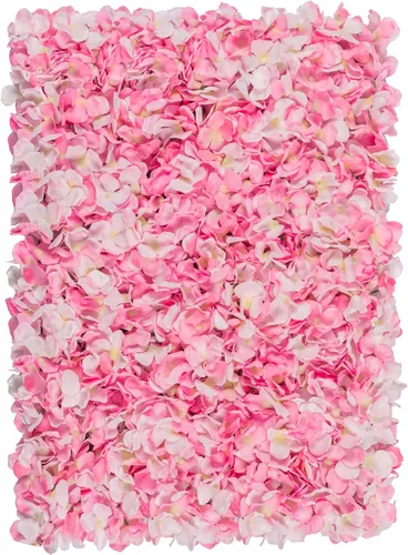 Vista 7 de U'Artliens - Juego de paneles de pared de flores, telón de fondo de pared artificial de 24 x 16 pulgadas, panel floral de hortensias de seda 3D